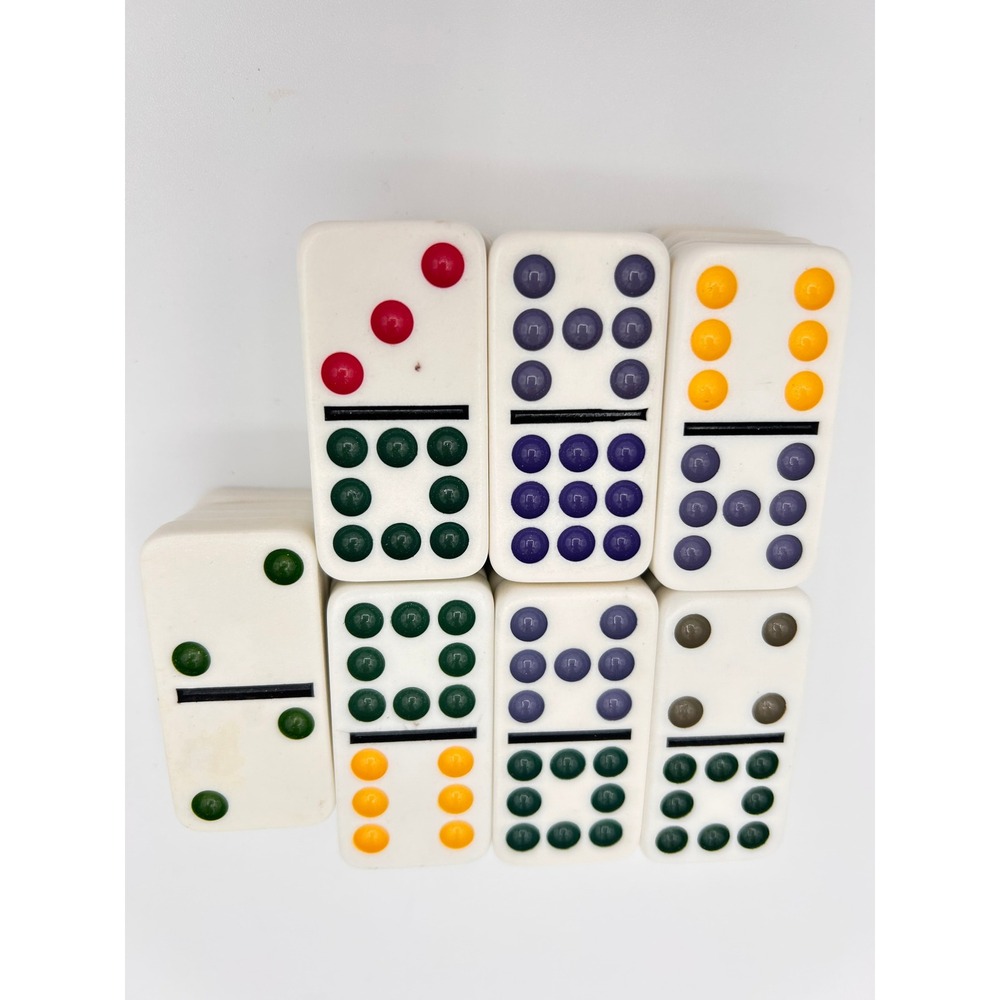 Unbranded Dominoes Set Unisex 28 Pieces White Good Double Nine Color Pips